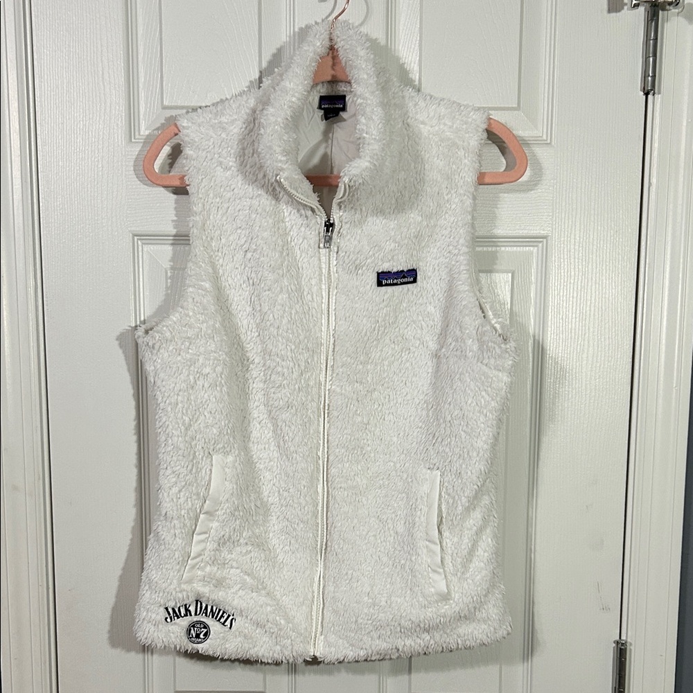 Patagonia Women's Jack Daniel’s Logo Fleece Zip Up Vest with Pockets size Large